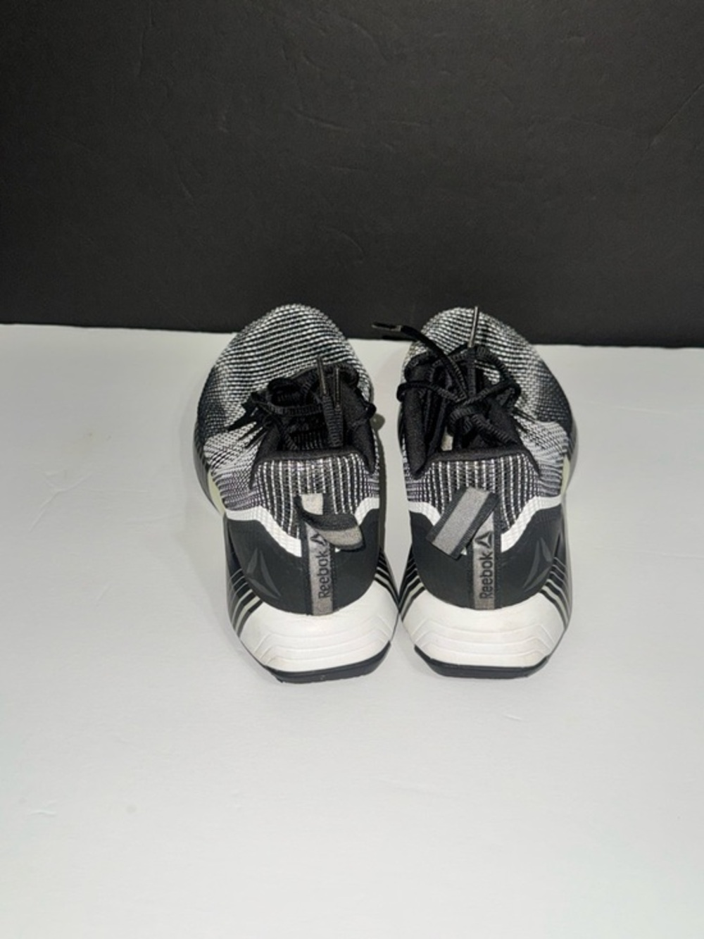 Reebok Black and White Knit Running Shoe